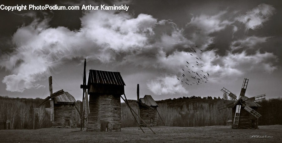 Cabin, Hut, Rural, Shack, Shelter, Countryside, Field