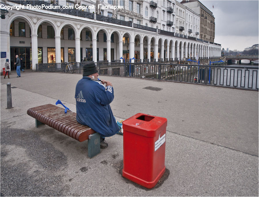 People, Person, Human, Bench, Mailbox, Postbox, Architecture