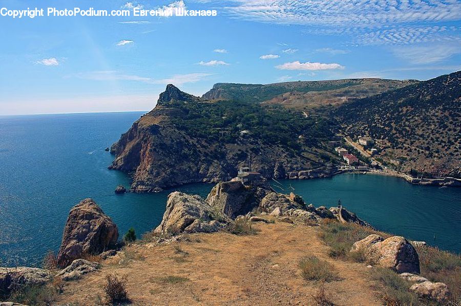 Promontory, Cliff, Outdoors, Rock, Coast, Sea, Water