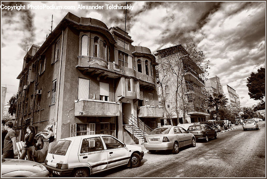 Automobile, Car, Sedan, Vehicle, Van, Downtown, Neighborhood