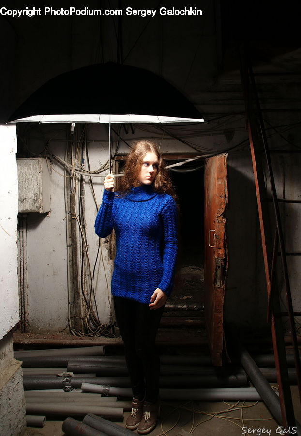 Human, People, Person, Umbrella, Cardigan, Clothing, Sweater