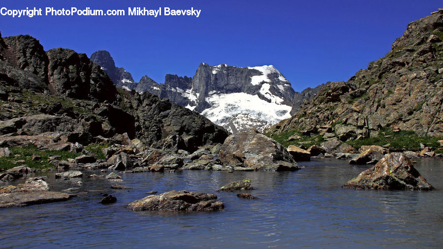 Creek, Outdoors, River, Water, Rock, Stream, Promontory