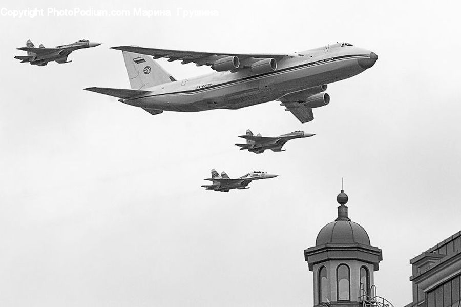 People, Person, Human, Aircraft, Airplane, Architecture, Spire
