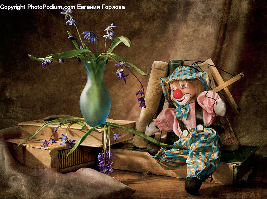 People, Person, Human, Clown, Performer, Figurine, Glass
