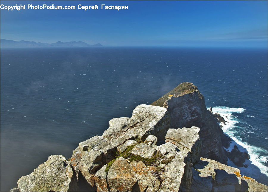 Coast, Outdoors, Sea, Water, Cliff, Rock, Rubble