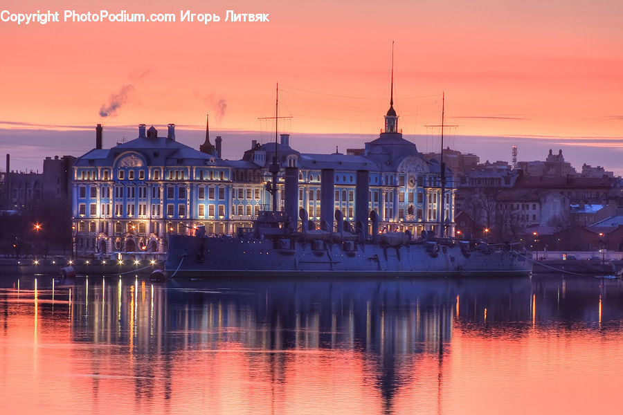 City, Downtown, Parliament, Dawn, Dusk, Red Sky, Sky