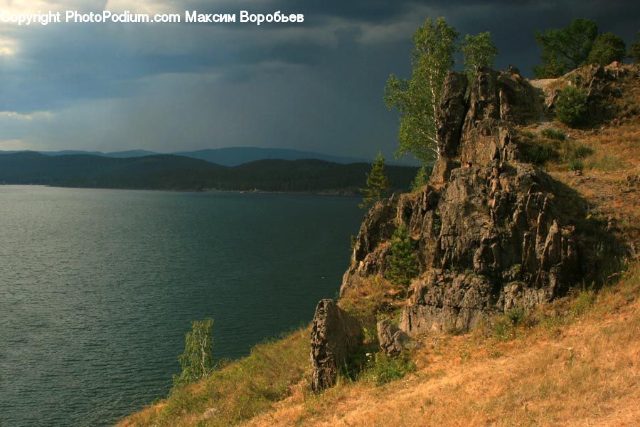 Cliff, Outdoors, Coast, Sea, Water, Plant, Tree