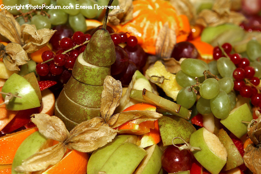 Fruit, Pear, Grapes, Citrus Fruit, Orange, Bean, Produce