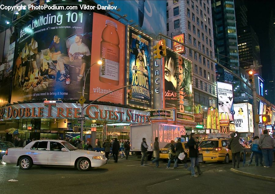 Automobile, Car, Vehicle, Flyer, Poster, City, Downtown