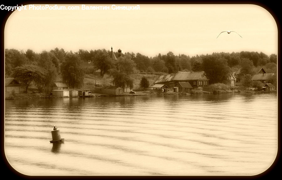 Silhouette, Cabin, Hut, Rural, Shack, Shelter, Water
