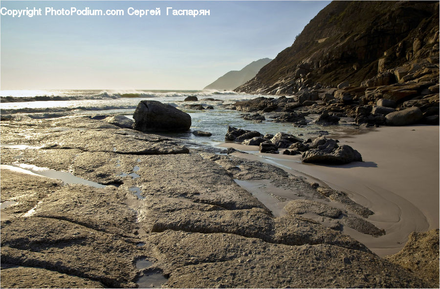 Promontory, Rock, Beach, Coast, Outdoors, Sea, Water