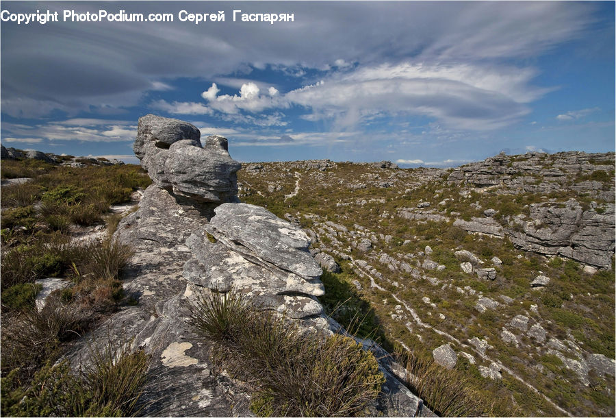 Rock, Crest, Mountain, Outdoors, Peak, Plateau, Field