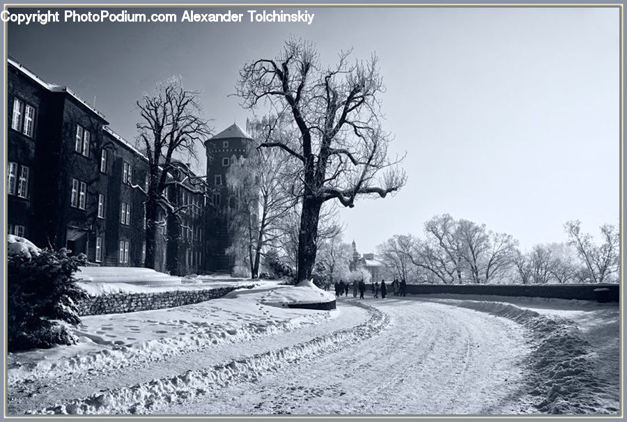 Ice, Outdoors, Snow, Rock, Countryside, Building, Housing