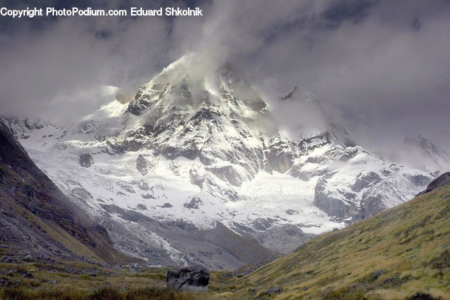 Arctic, Glacier, Ice, Mountain, Outdoors, Snow, Mountain Range