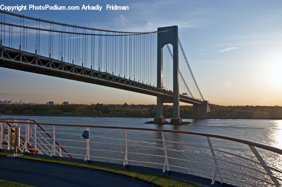 Bridge, Suspension Bridge, City, Downtown