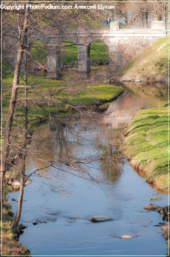 Arch, Ruins, Creek, Outdoors, River, Water, Plant