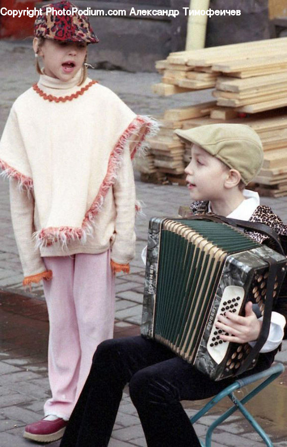 Human, People, Person, Accordion, Musical Instrument, Book, Text