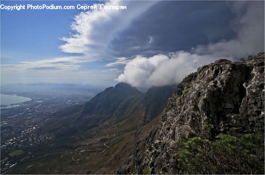 Rock, Cloud, Cumulus, Sky, Azure Sky, Outdoors, Mountain