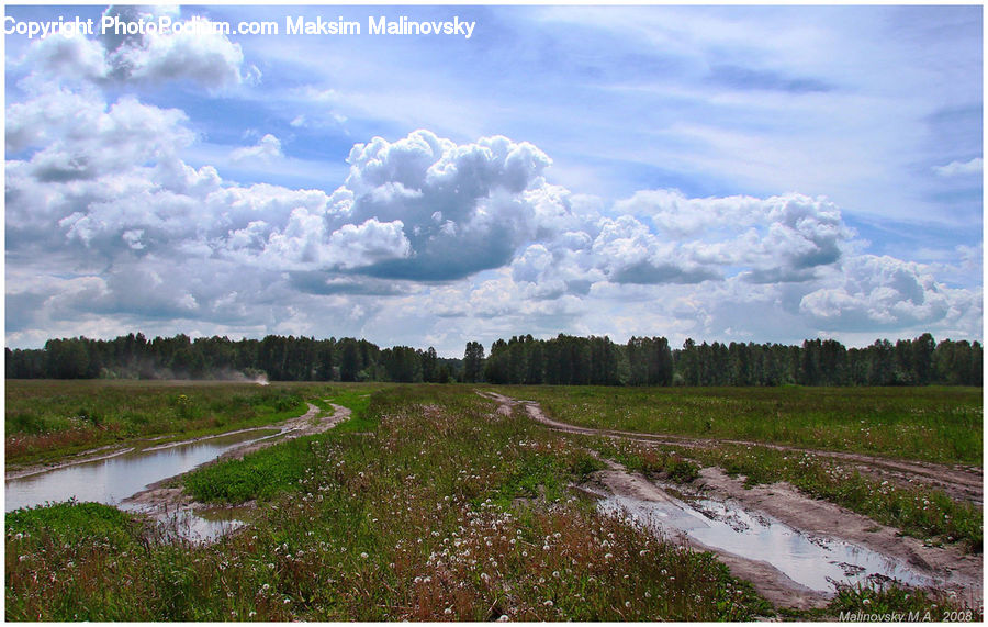 Cloud, Cumulus, Sky, Azure Sky, Outdoors, Dirt Road, Gravel