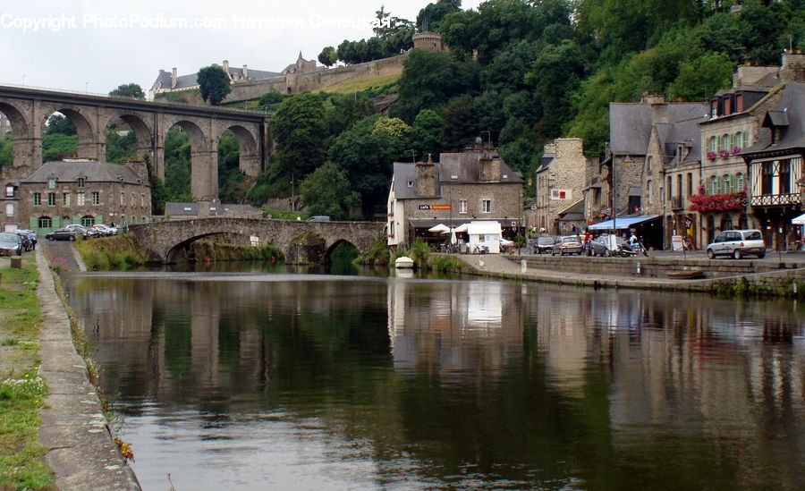 Building, Downtown, Town, Canal, Outdoors, River, Water