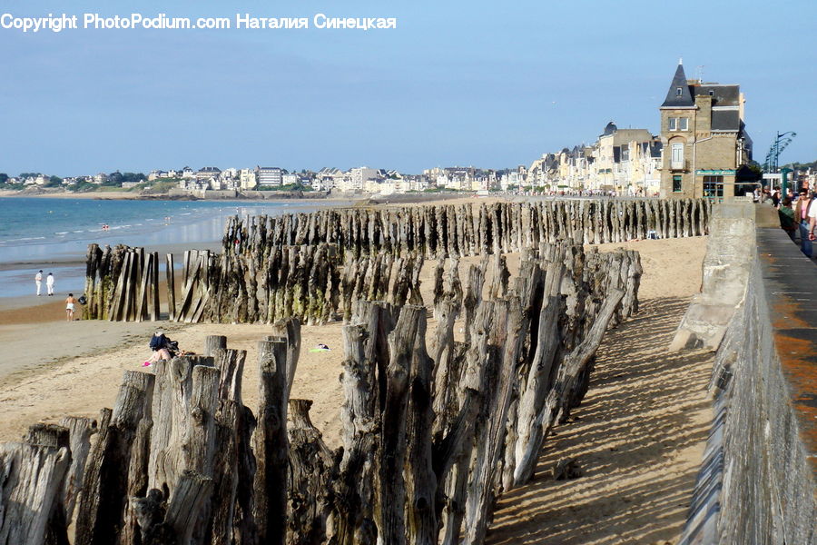 Tree Stump, Coast, Outdoors, Sea, Water, Boardwalk, Deck
