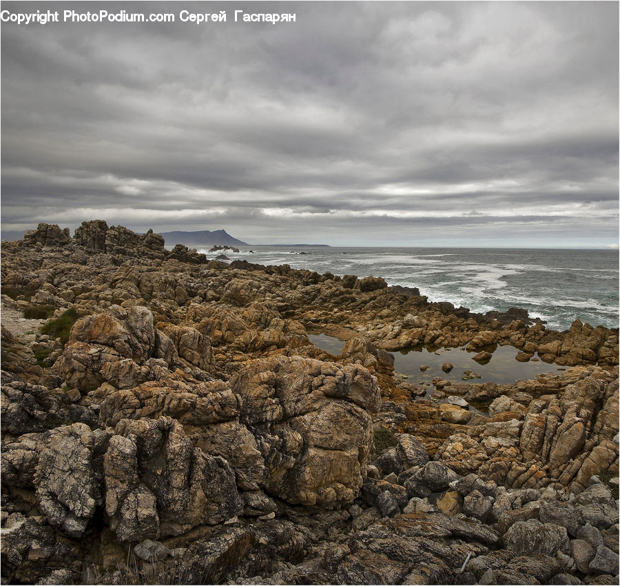 Coast, Outdoors, Sea, Water, Rock, Rubble, Landscape