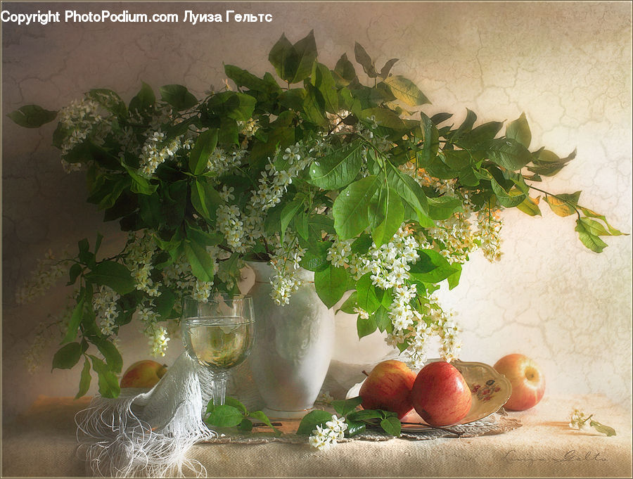 Fruit, Grapes, Apple, Plant, Vine, Potted Plant, Floral Design