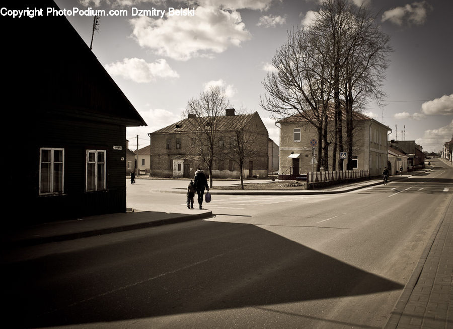 Building, Cottage, Housing, Downtown, Neighborhood, Town, Asphalt