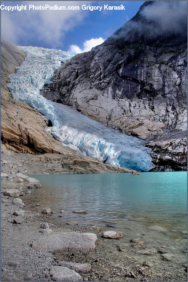 Arctic, Glacier, Ice, Mountain, Outdoors, Snow, Rock