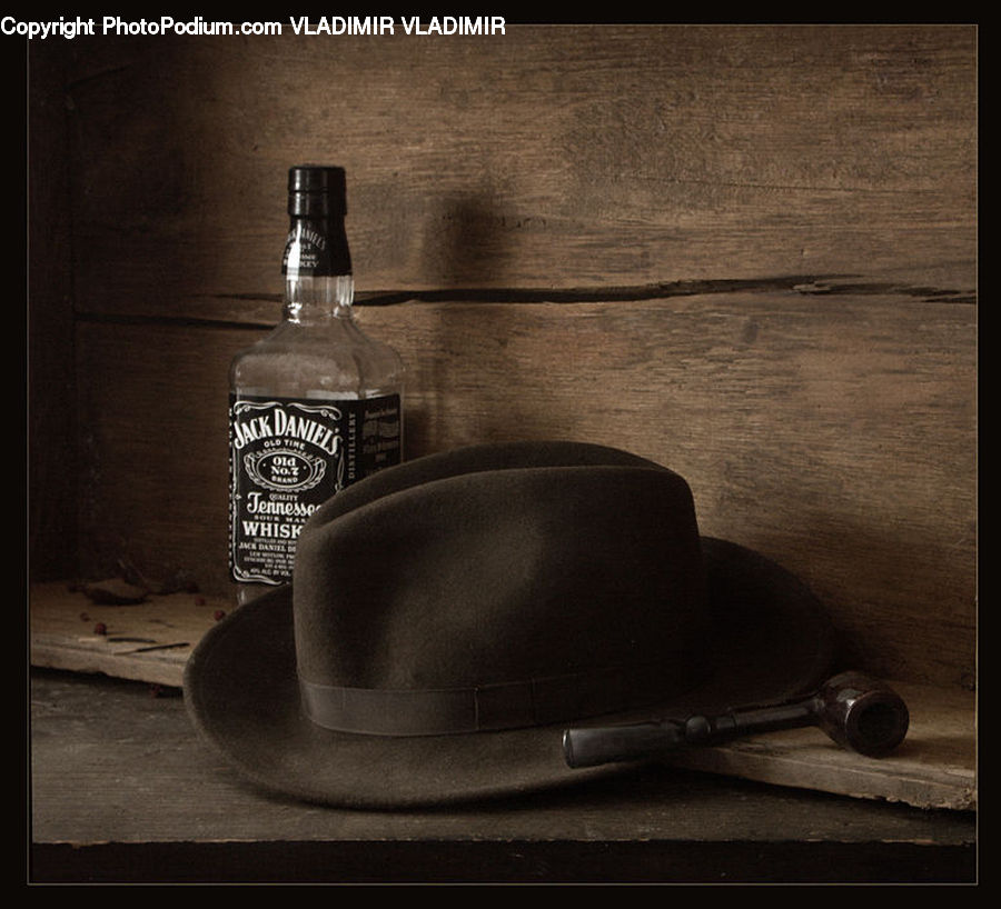 Cowboy Hat, Hat, Sun Hat, Bottle, Alcohol, Beverage, Liquor