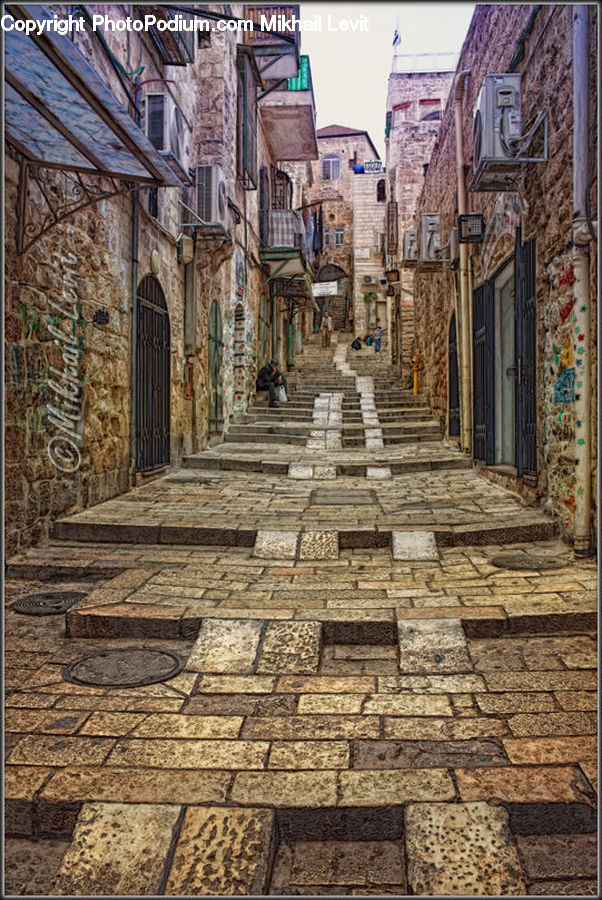 Alley, Alleyway, Road, Street, Town, Cobblestone, Pavement