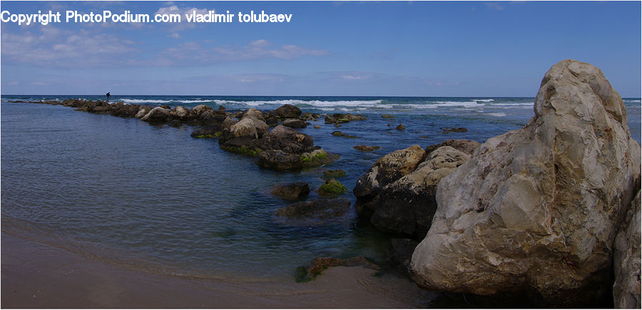 Rock, Coast, Outdoors, Sea, Water, Beach, Promontory
