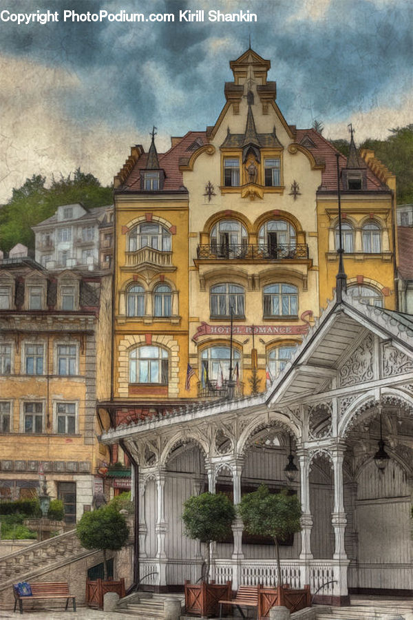 Plant, Potted Plant, Architecture, Mansion, Arch, Building, Housing