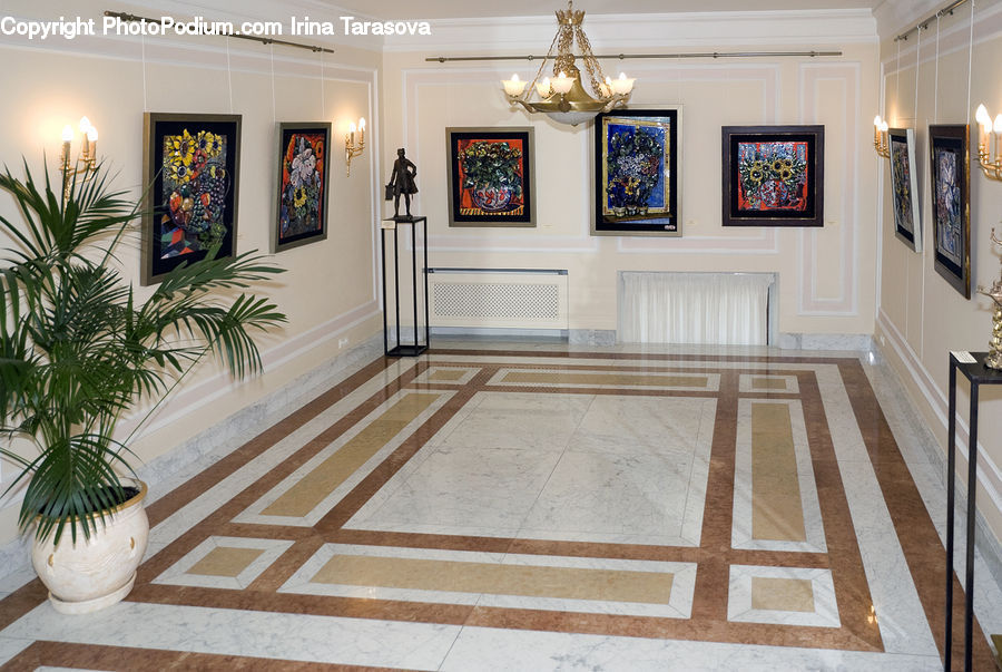 Plant, Potted Plant, Floor, Flooring, Art, Painting, Planter