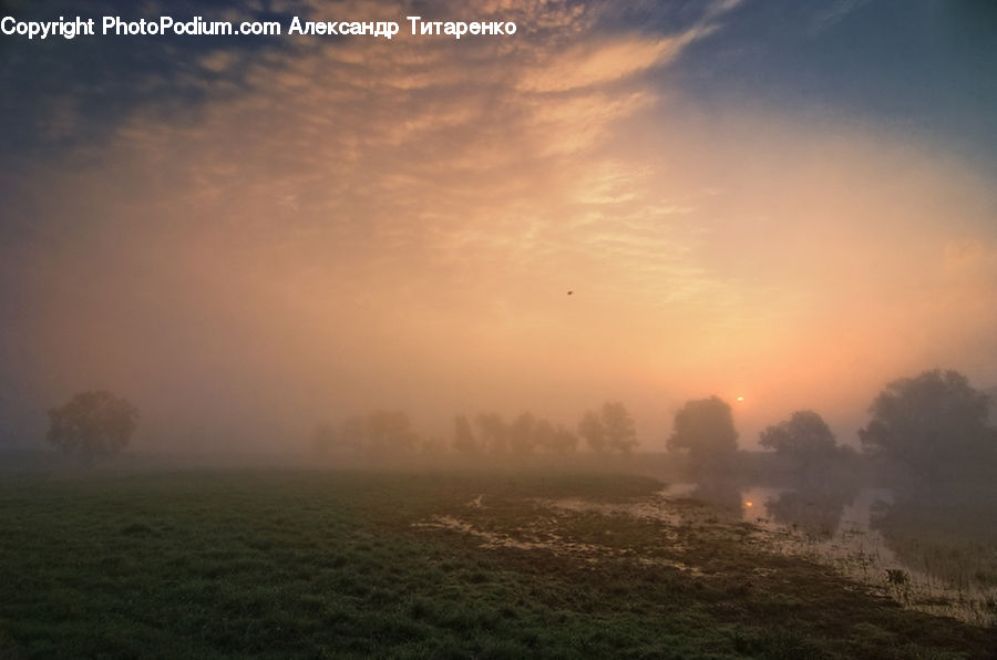 Fog, Mist, Outdoors, Dawn, Dusk, Sky, Sunrise