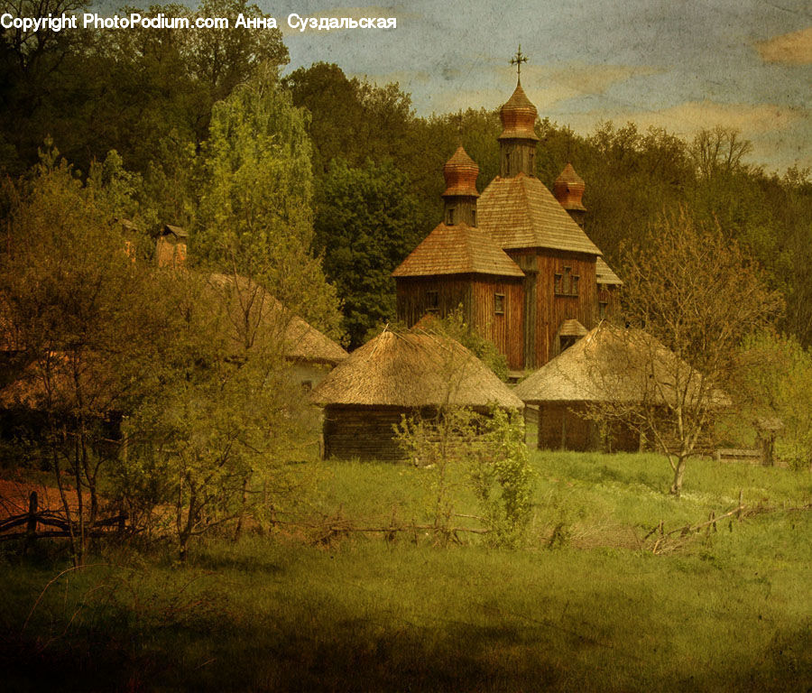 Building, Cottage, Housing, Architecture, Monastery, Gazebo, Countryside