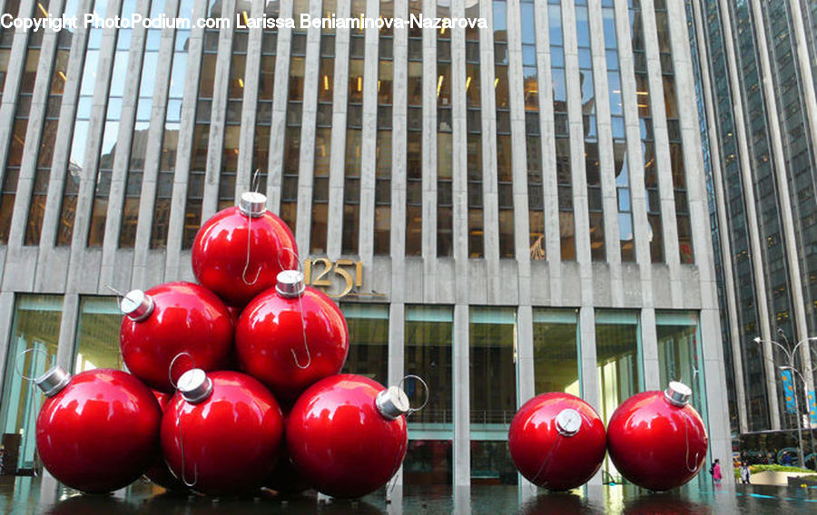 Bowl, Ball, Sphere, Fruit, Cherry, City, Downtown