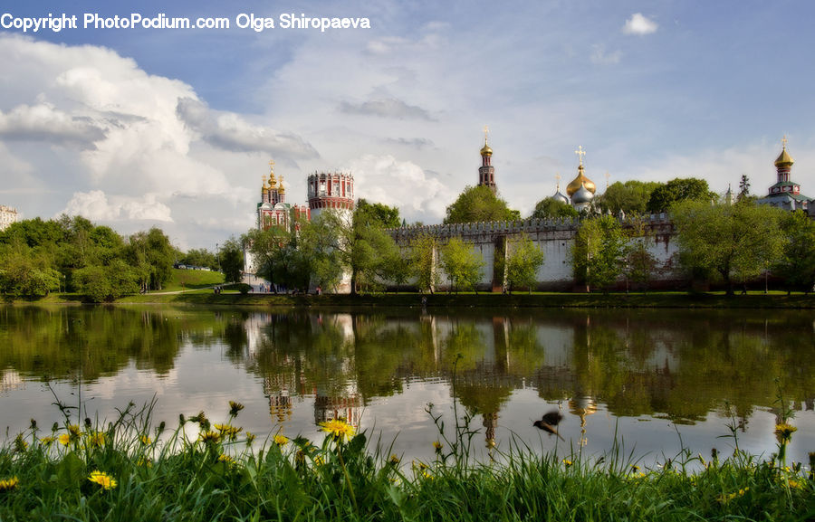 Architecture, Church, Worship, Outdoors, Pond, Water, Plant