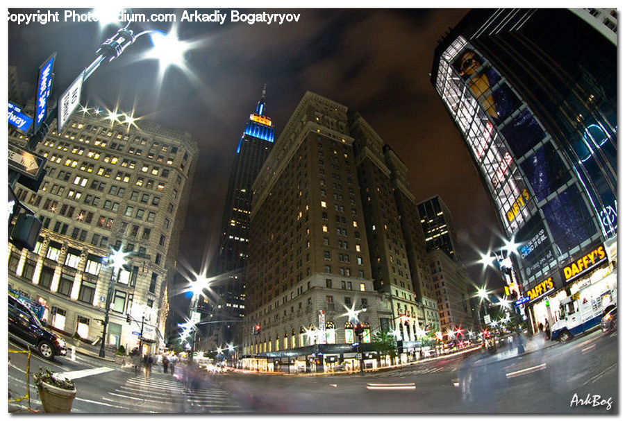 City, Downtown, Metropolis, Urban, Intersection, Road, Street