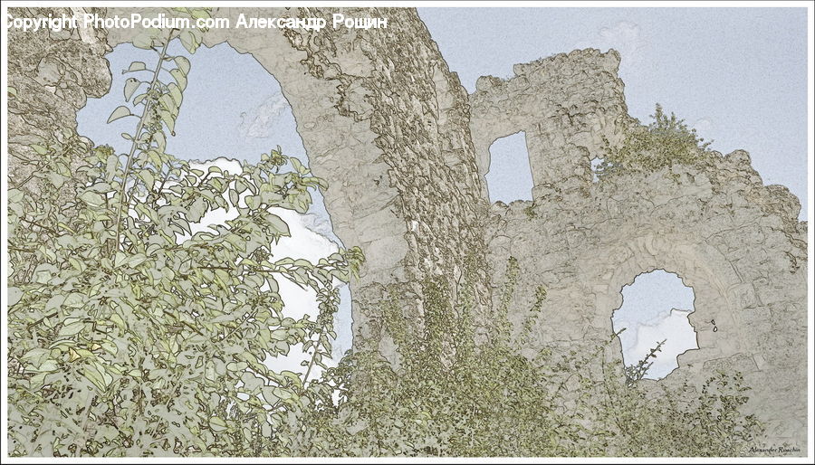 Ruins, Atlas, Map, Diagram, Plan, Cushion, Home Decor