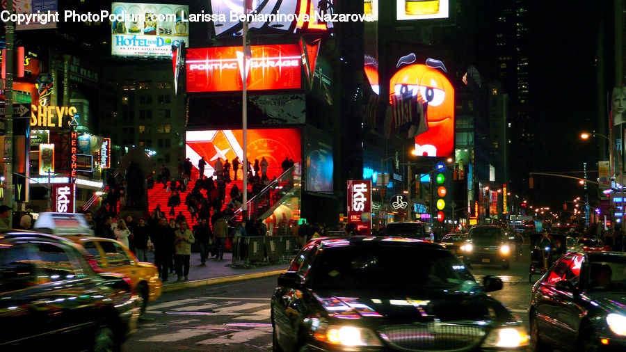 Automobile, Car, Vehicle, Cab, Taxi, Carnival, Crowd