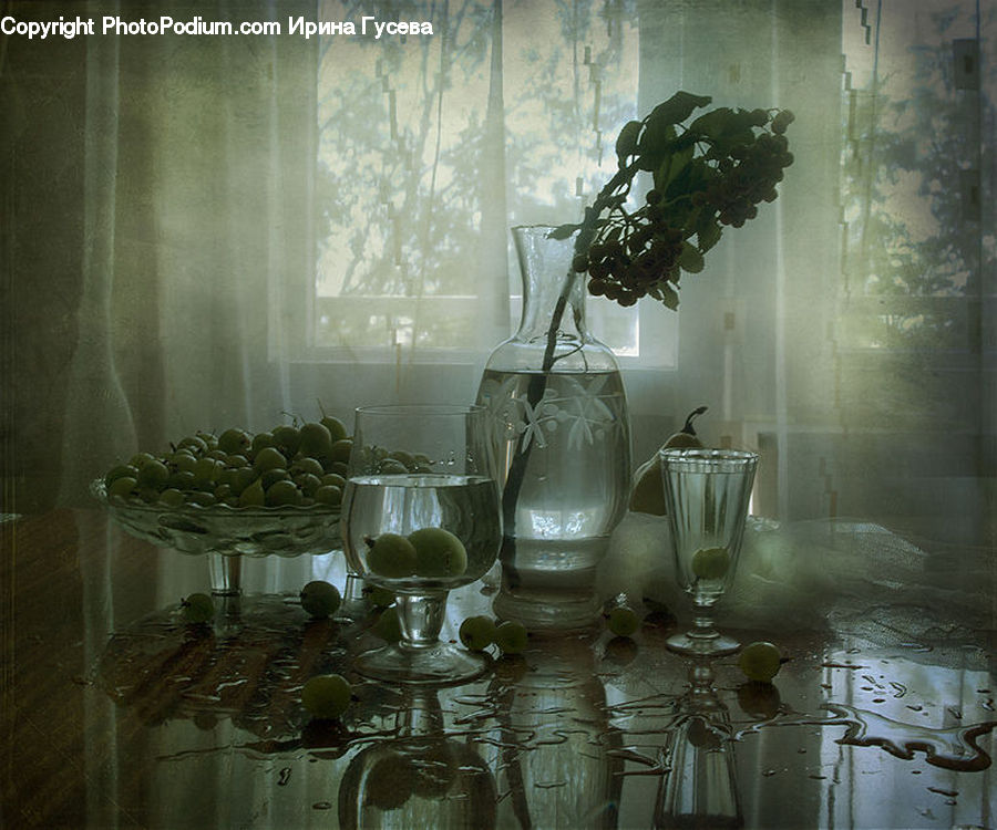 Plant, Potted Plant, Glass, Goblet, Dining Room, Indoors, Room