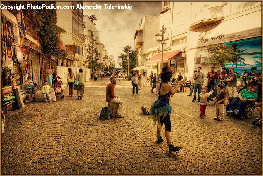 Tribe, Road, Street, Town, People, Person, Cobblestone