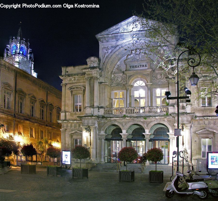 Motor, Motorcycle, Vehicle, Architecture, Downtown, Plaza, Town Square