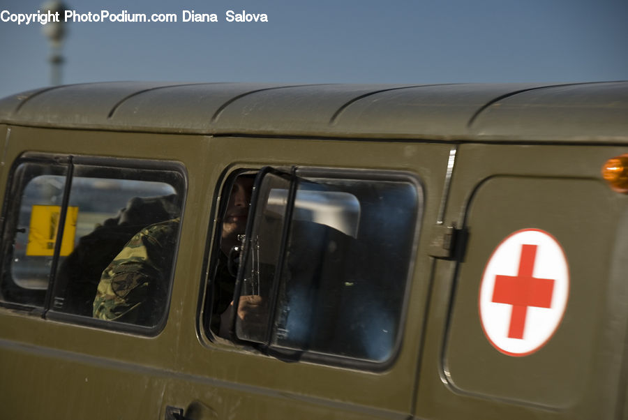 Train, Vehicle, Ambulance, Van, Car, Engine, Machine