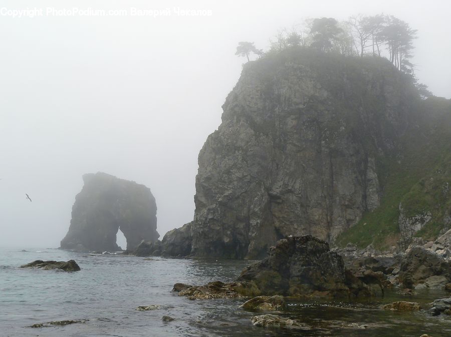 Cliff, Outdoors, Coast, Sea, Water, Rock, Cove