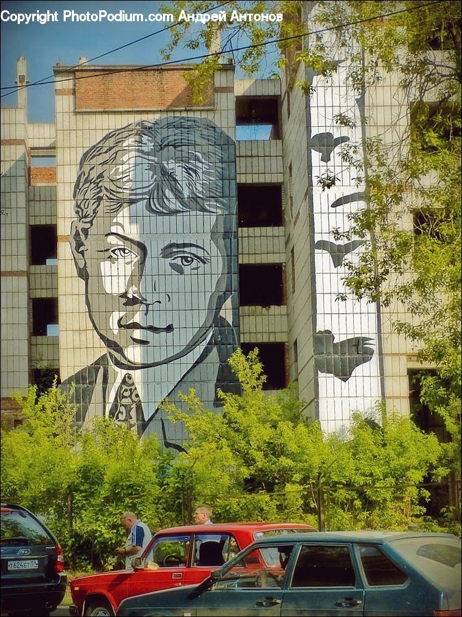 Car, Van, Automobile, Vehicle, Transportation, Building, Office Building