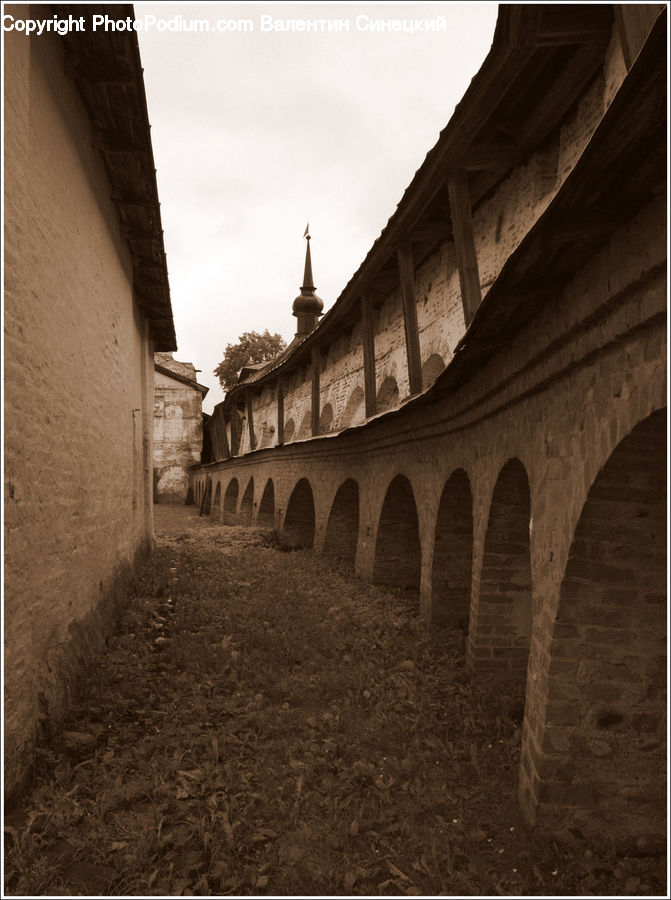 Patio, Cobblestone, Pavement, Walkway, Architecture, Housing, Monastery