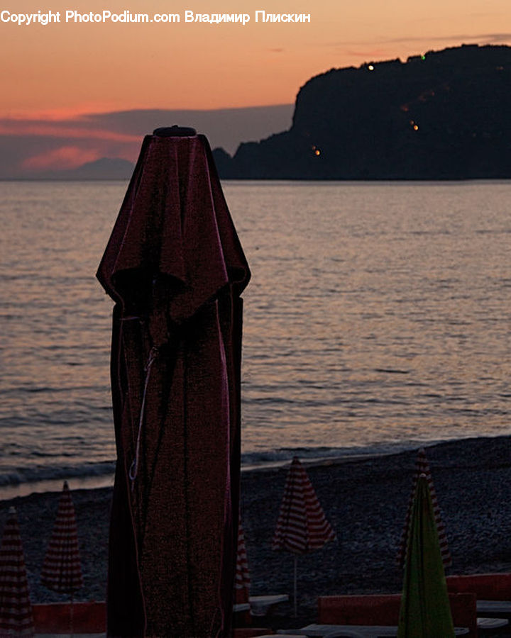 Umbrella, Chair, Furniture, Bench, Leisure Activities, Outdoors, Sea