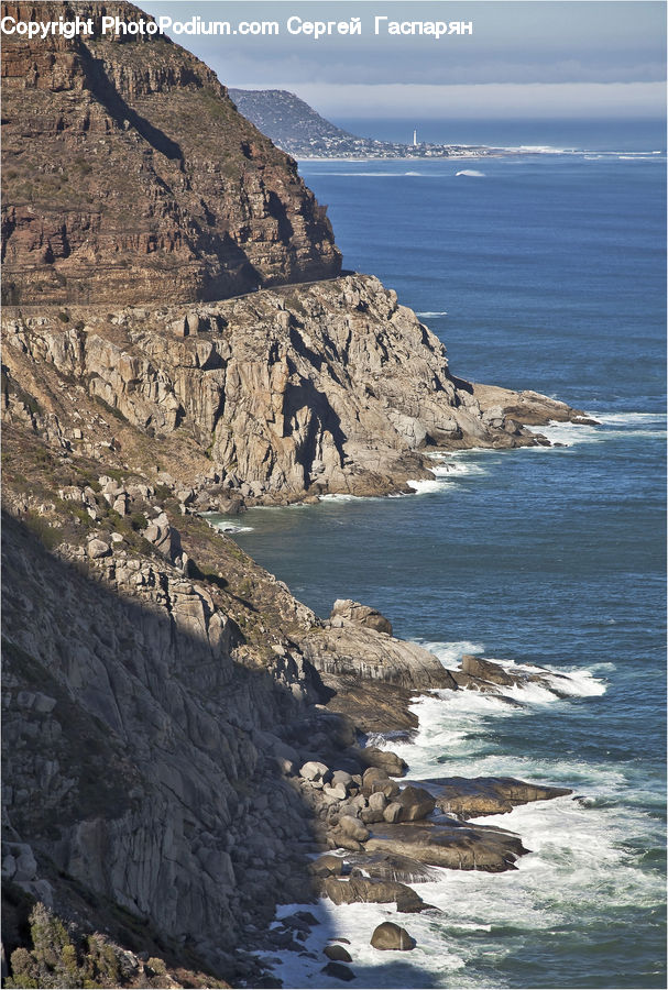 Cliff, Outdoors, Promontory, Coast, Sea, Water, Beach